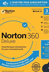 Antivirus NORTON 360 DELUXE para 3 computadoras (anual)