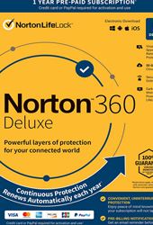 Antivirus NORTON 360 DELUXE para 5 computadoras (anual)